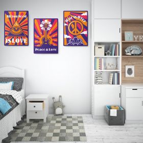 Set 3 tablouri hippie postere muzica - Dimensiune multicanvas: 3 tablouri 40x60 cm