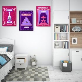 Set 3 tablouri postere muzica psihedelica - Dimensiune multicanvas: 3 tablouri 40x60 cm