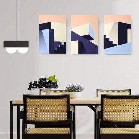 Set 3 tablouri arhitectura moderna structuri geometrice - Dimensiune multicanvas: 3 tablouri 30x45 cm