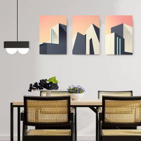 Set 3 tablouri arhitectura moderna structuri geometrice - Dimensiune multicanvas: 3 tablouri 80x120 cm