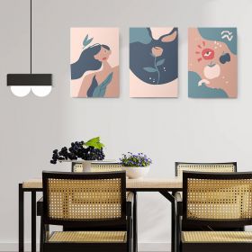 Set 3 tablouri Boho minimalism femeie floare fructe - Dimensiune multicanvas: 3 tablouri 60x90 cm
