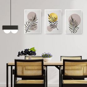 Set 3 tablouri Boho minimalism frunze - Dimensiune multicanvas: 3 tablouri 40x60 cm