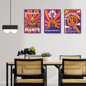 Set 3 tablouri hippie postere muzica - Dimensiune multicanvas: 3 tablouri 40x60 cm