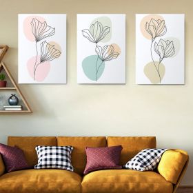 Set 3 tablouri Boho minimalism flori - Dimensiune multicanvas: 3 tablouri 80x120 cm