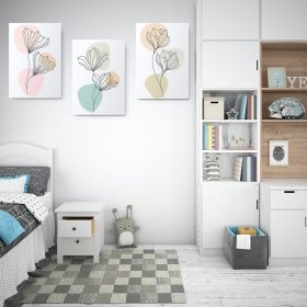 Set 3 tablouri Boho minimalism flori - Dimensiune multicanvas: 3 tablouri 80x120 cm