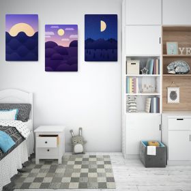 Set 3 tablouri Boho minimalism peisaj munti ocean - Dimensiune multicanvas: 3 tablouri 30x45 cm