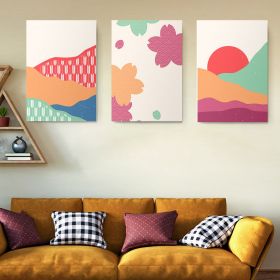 Set 3 tablouri Boho minimalism peisaj stilizat - Dimensiune multicanvas: 3 tablouri 60x90 cm