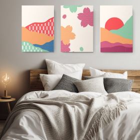 Set 3 tablouri Boho minimalism peisaj stilizat - Dimensiune multicanvas: 3 tablouri 30x45 cm