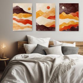 Set 3 tablouri Boho peisaj - Dimensiune multicanvas: 3 tablouri 30x45 cm