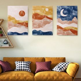 Set 3 tablouri Boho peisaj acuarela - Dimensiune multicanvas: 3 tablouri 60x90 cm