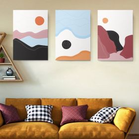 Set 3 tablouri Boho peisaje abstracte - Dimensiune multicanvas: 3 tablouri 30x45 cm