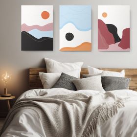 Set 3 tablouri Boho peisaje abstracte - Dimensiune multicanvas: 3 tablouri 30x45 cm