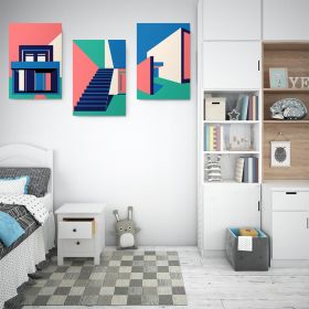 Set 3 tablouri arhitectura moderna minimalista - Dimensiune multicanvas: 3 tablouri 60x90 cm