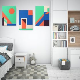 Set 3 tablouri arhitectura moderna minimalista detaliu - Dimensiune multicanvas: 3 tablouri 50x70 cm