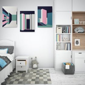 Set 3 tablouri arhitectura moderna structuri geometrice - Dimensiune multicanvas: 3 tablouri 30x45 cm