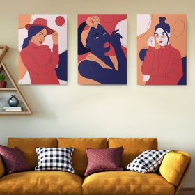 Set 3 tablouri femei multicanvas - Dimensiune multicanvas: 3 tablouri 50x70 cm