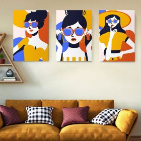 Set 3 tablouri minimalist femei - Dimensiune multicanvas: 3 tablouri 50x70 cm