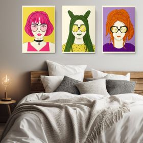 Set 3 tablouri minimalist femei - Dimensiune multicanvas: 3 tablouri 30x45 cm