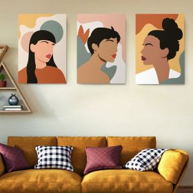 Set 3 tablouri minimalist portrete femei - Dimensiune multicanvas: 3 tablouri 60x90 cm