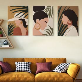 Set 3 tablouri minimalist profil femei - Dimensiune multicanvas: 3 tablouri 40x60 cm