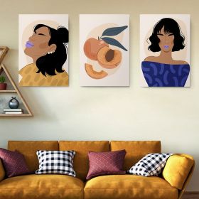 Set 3 tablouri portrete femei caise - Dimensiune multicanvas: 3 tablouri 40x60 cm
