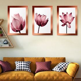 Set 3 tablouri floare lotus multicanvas - Dimensiune multicanvas: 3 tablouri 60x90 cm