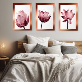 Set 3 tablouri floare lotus multicanvas - Dimensiune multicanvas: 3 tablouri 80x120 cm