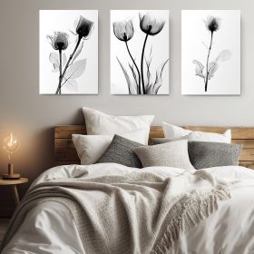 Set 3 tablouri flori lalele multicanvas - Dimensiune multicanvas: 3 tablouri 40x60 cm
