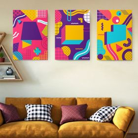 Set 3 tablouri forme abstracte geometrice multicanvas - Dimensiune multicanvas: 3 tablouri 60x90 cm
