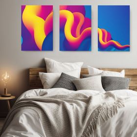 Set 3 tablouri forme abstracte multicanvas - Dimensiune multicanvas: 3 tablouri 40x60 cm