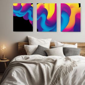 Set 3 tablouri forme abstracte multicanvas - Dimensiune multicanvas: 3 tablouri 50x70 cm