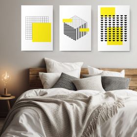 Set 3 tablouri forme geometrice - Dimensiune multicanvas: 3 tablouri 30x45 cm