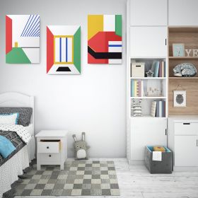 Set 3 tablouri forme geometrice abstracte - Dimensiune multicanvas: 3 tablouri 60x90 cm