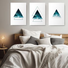 Set 3 tablouri forme geometrice triunghi - Dimensiune multicanvas: 3 tablouri 40x60 cm