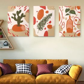 Set 3 tablouri minimaliste cactus frunze - Dimensiune multicanvas: 3 tablouri 80x120 cm