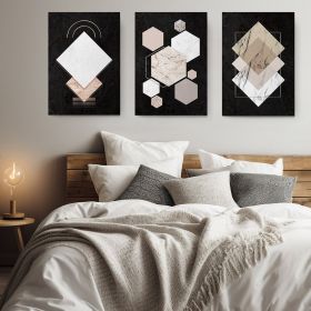 Set 3 tablouri minimaliste forme geometrice - Dimensiune multicanvas: 3 tablouri 40x60 cm