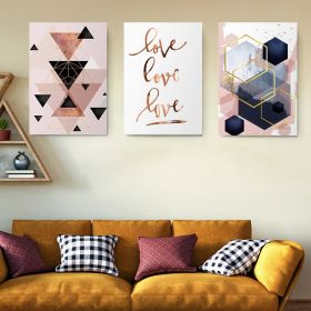 Set 3 tablouri minimaliste forme geometrice - Dimensiune multicanvas: 3 tablouri 30x45 cm