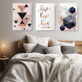 Set 3 tablouri minimaliste forme geometrice - Dimensiune multicanvas: 3 tablouri 30x45 cm