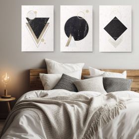 Set 3 tablouri minimaliste forme geometrice abstracte - Dimensiune multicanvas: 3 tablouri 30x45 cm