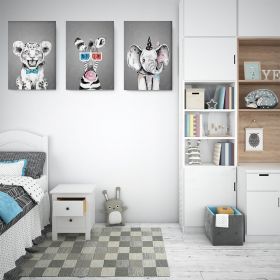 Set 3 tablouri tigru elefant zebra multicanvas - Dimensiune multicanvas: 3 tablouri 80x120 cm