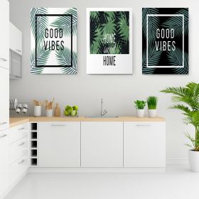 Set 3 tablouri good vibes sweet home multicanvas - Dimensiune multicanvas: 3 tablouri 50x70 cm