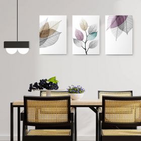 Set 3 tablouri minimaliste frunze - Dimensiune multicanvas: 3 tablouri 40x60 cm