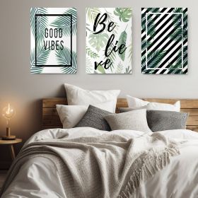 Set 3 tablouri Believe mesaj motivational - Dimensiune multicanvas: 3 tablouri 40x60 cm