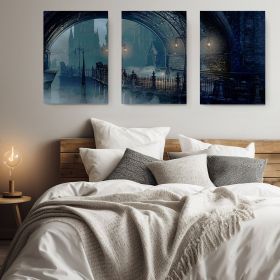 Set 3 tablouri peisaj urban multicanvas - Dimensiune multicanvas: 3 tablouri 40x60 cm