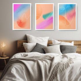 Set 3 tablouri acuarela abstract multicanvas - Dimensiune multicanvas: 3 tablouri 40x60 cm