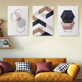 Set 3 tablouri forme geometrice abstracte - Dimensiune multicanvas: 3 tablouri 60x90 cm