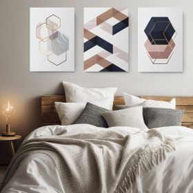 Set 3 tablouri forme geometrice abstracte - Dimensiune multicanvas: 3 tablouri 50x70 cm