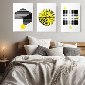 Set 3 tablouri forme geometrice multicanvas - Dimensiune multicanvas: 3 tablouri 80x120 cm