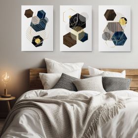 Set 3 tablouri forme geometrice multicanvas - Dimensiune multicanvas: 3 tablouri 50x70 cm