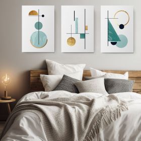 Set 3 tablouri minimaliste forme geometrice - Dimensiune multicanvas: 3 tablouri 60x90 cm